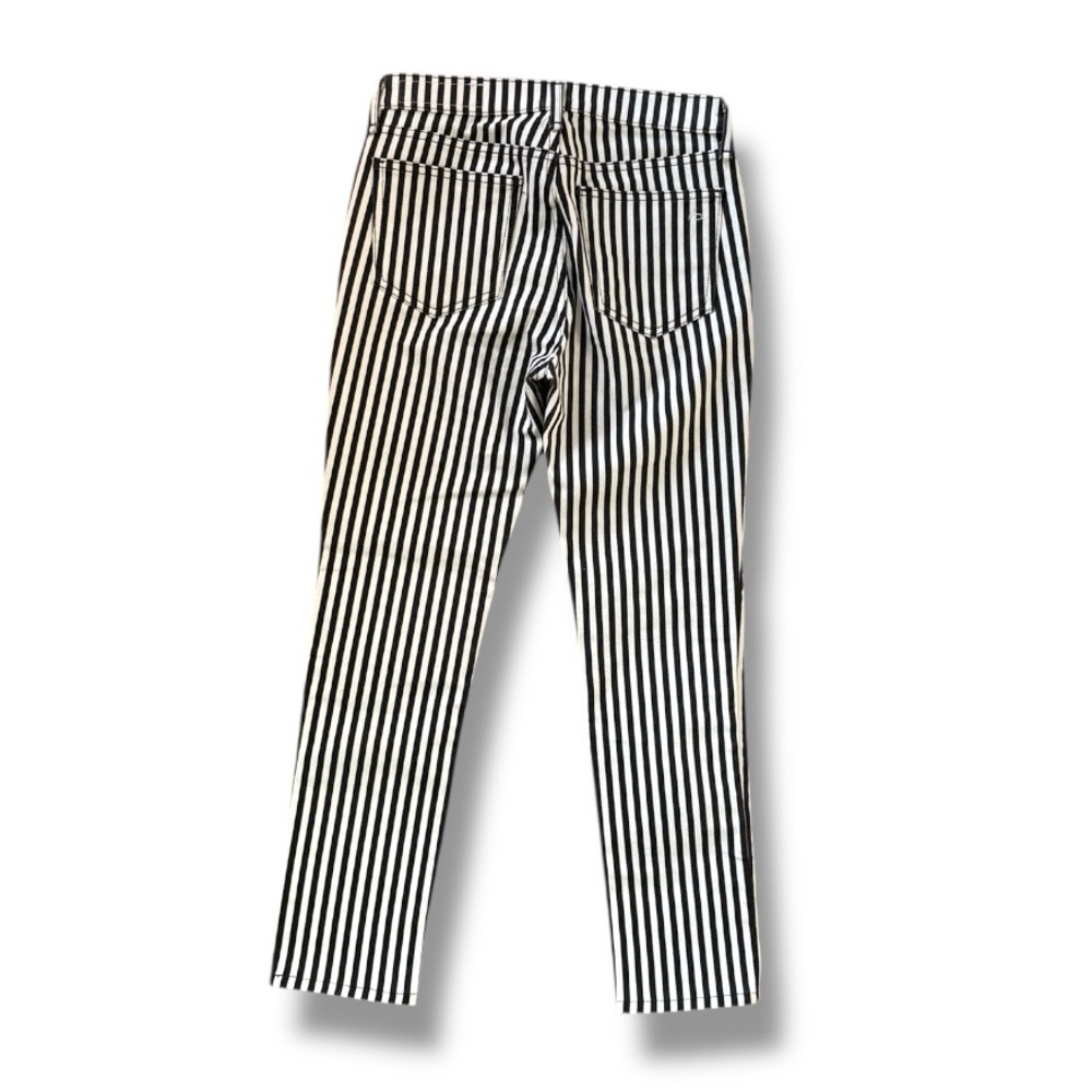 Rag & Bone High-Rise Ankle Skinny Jeans in Oba Black/White Stripe Waist 25 - Picture 7 of 13